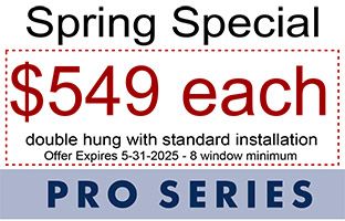 Spring window sale special double hung with a standard installation